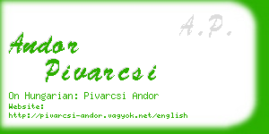 andor pivarcsi business card